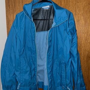 Columbia rain jacket in the color sky blue